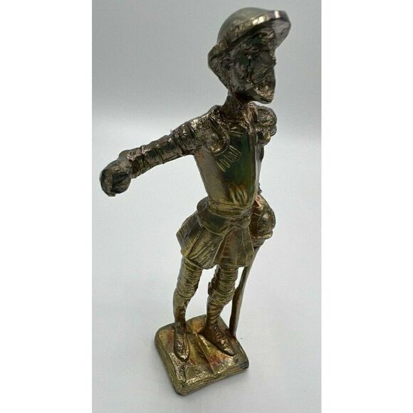 Don Quixote & Sancho Panza Figurines Pair Metal Standing On Open Book VINTAGE - Picture 3 of 11